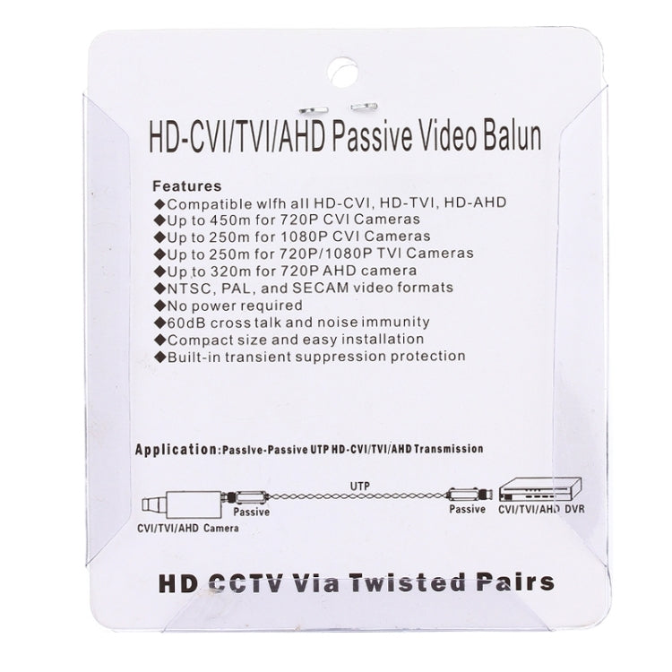 2 PCS 202E-HD CVI/TVI/AHD 1CH Passive Video Balun Coaxial Adapter, 202E-HD 2 PCS 202E-HD CVI/TVI/AHD 1CH Passive Video Balun Coaxial Adapter, 202E-HD